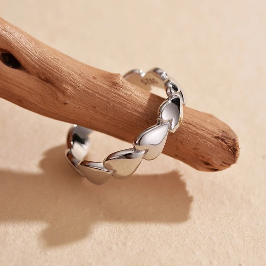 925 Sterling Silber Herzform Offene Ringe 925 Sterling Silber Ringe | Shop Nory