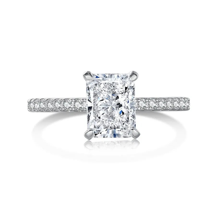 925 Sterling Silber Hochkohlenstoff-Diamant Herzform Ringe 925 Sterling Silber Ringe | Shop Nory