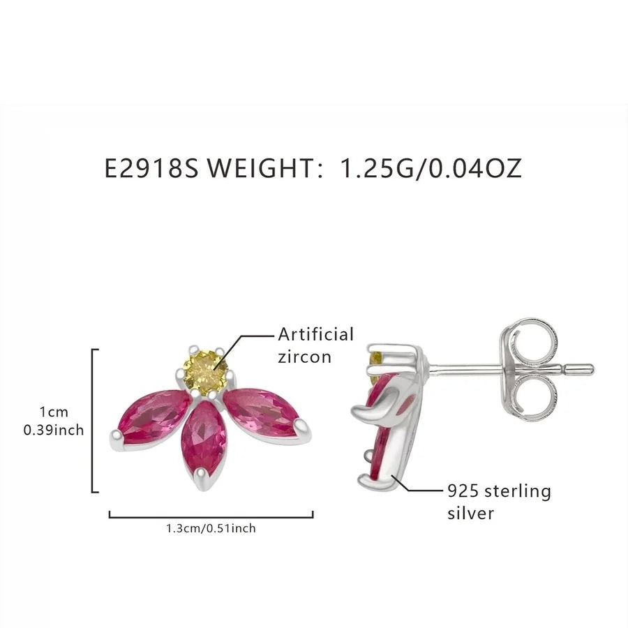 1 Paar Silberfarben 925 Sterlingsilber Zirkon 925 Sterlingsilber Ohrringe Blüten Ohrstecker | Shop Nory