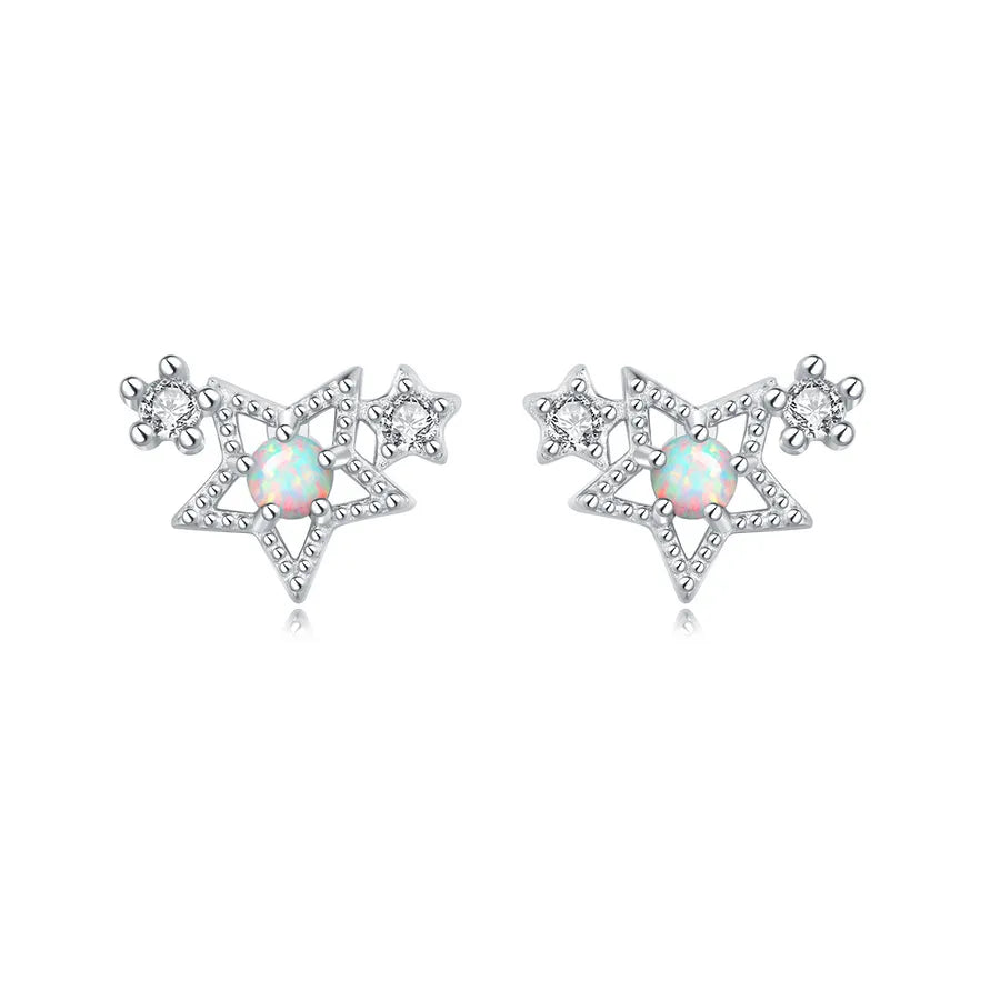 1 Paar 925 Sterling Silber Zirkon 925 Sterling Silber Ohrringe Stern Mond Herzform Ohrstecker | Shop Nory