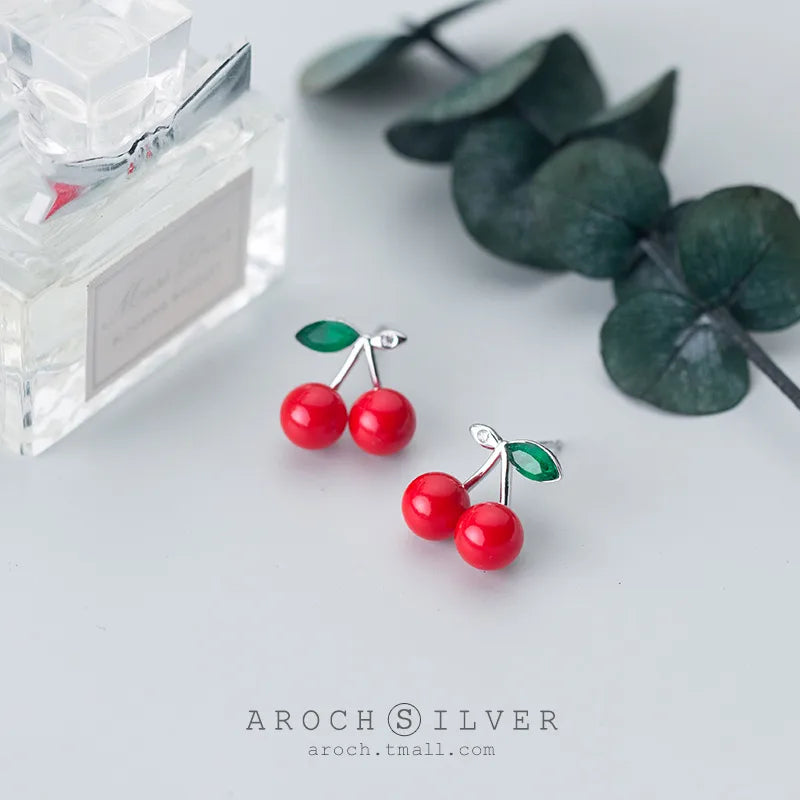 1 Paar 925 Sterling Silber Zirkon Kirsche Ohrstecker | Shop Nory