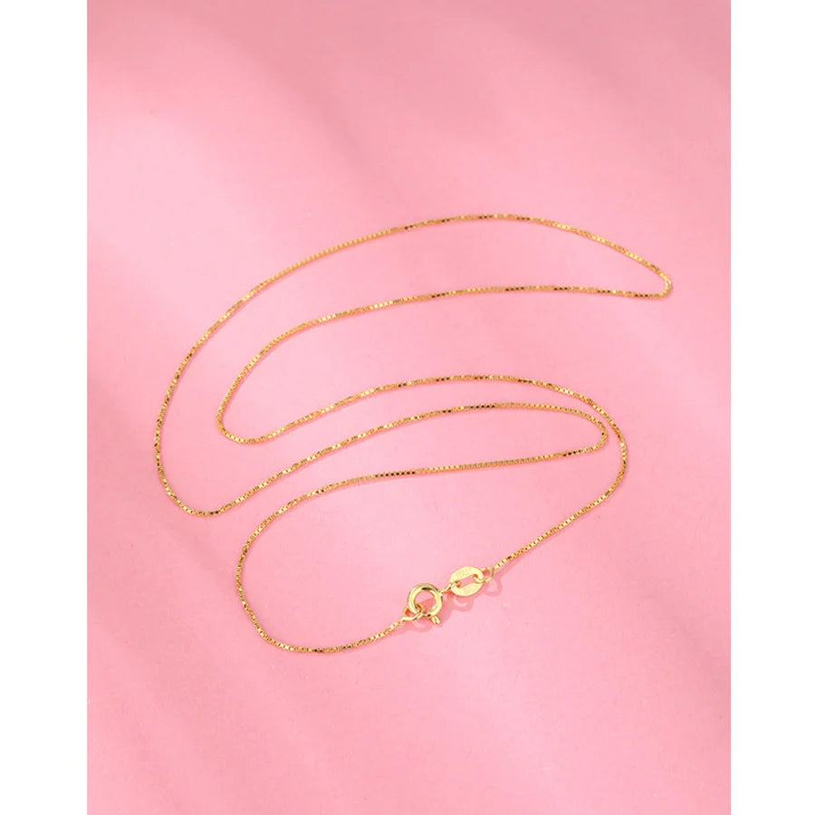 925 Sterling Silver Kabelkette Boxkette Einfarbige Halskette | Shop Nory