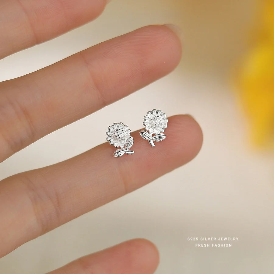 1 Paar 925 Sterling Silber 925 Sterling Silber Ohrringe Sonnenblume Ohrstecker | Shop Nory