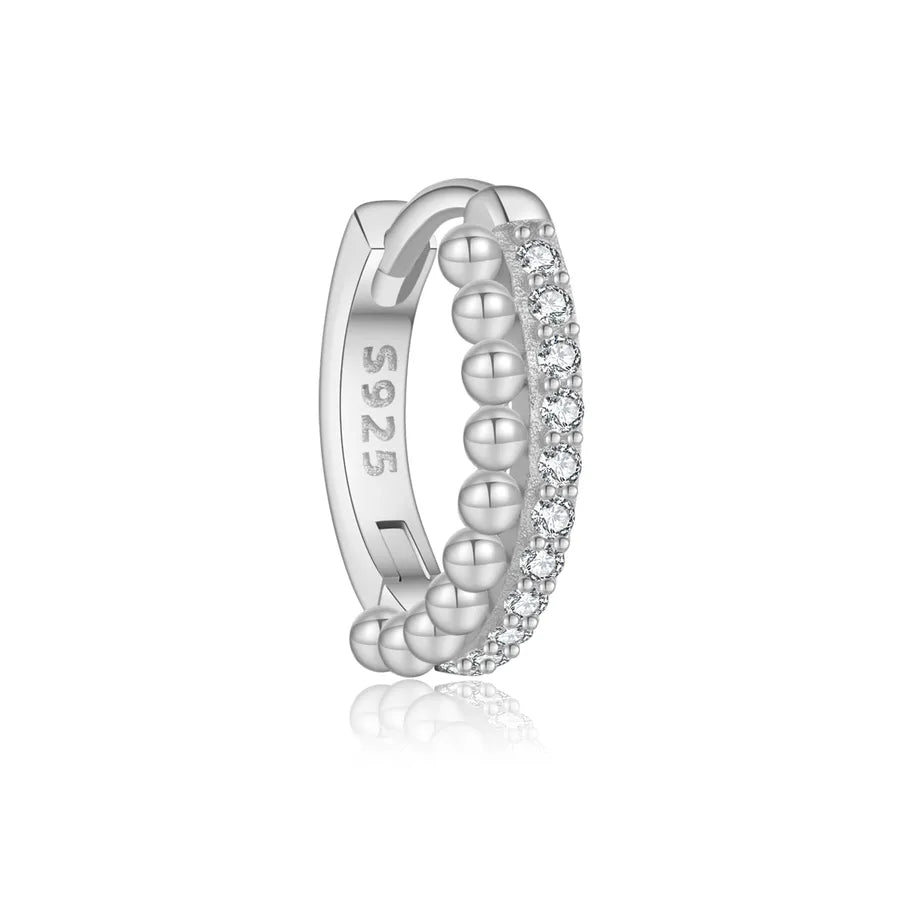 1 Stück 18K vergoldet Weißgold plattiert 925 Sterling Silber Zirkon 925 Sterling Silber Ohrringe Runde Ohrringe | Shop Nory