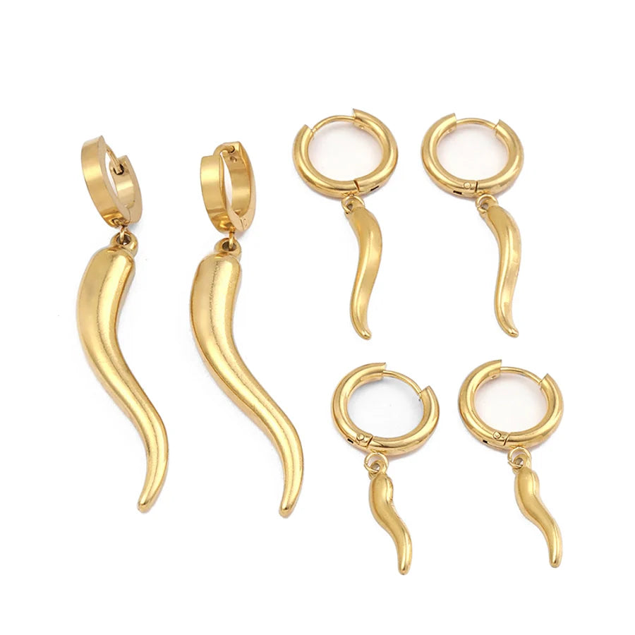 Ohrringe "Chilli" Unisex in Edelstahl - 18k vergoldet | Shop Nory