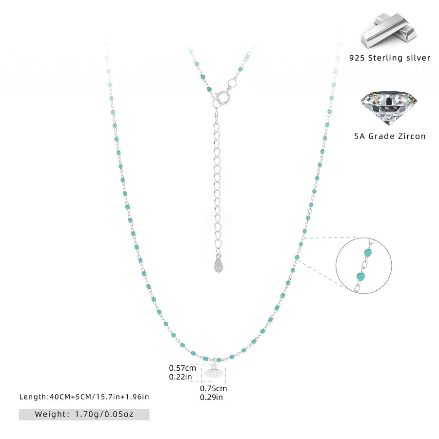 925 Sterling Silber 925 Sterling Silber Rack Beschichtet Langanhaltend Beschichtet Zirkon Einlage Auge Anhänger Halskette | Shop Nory