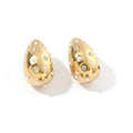 Ohrringe "Hailey" Drop mit Steinen in Edelstahl - 18k vergoldet | Shop Nory