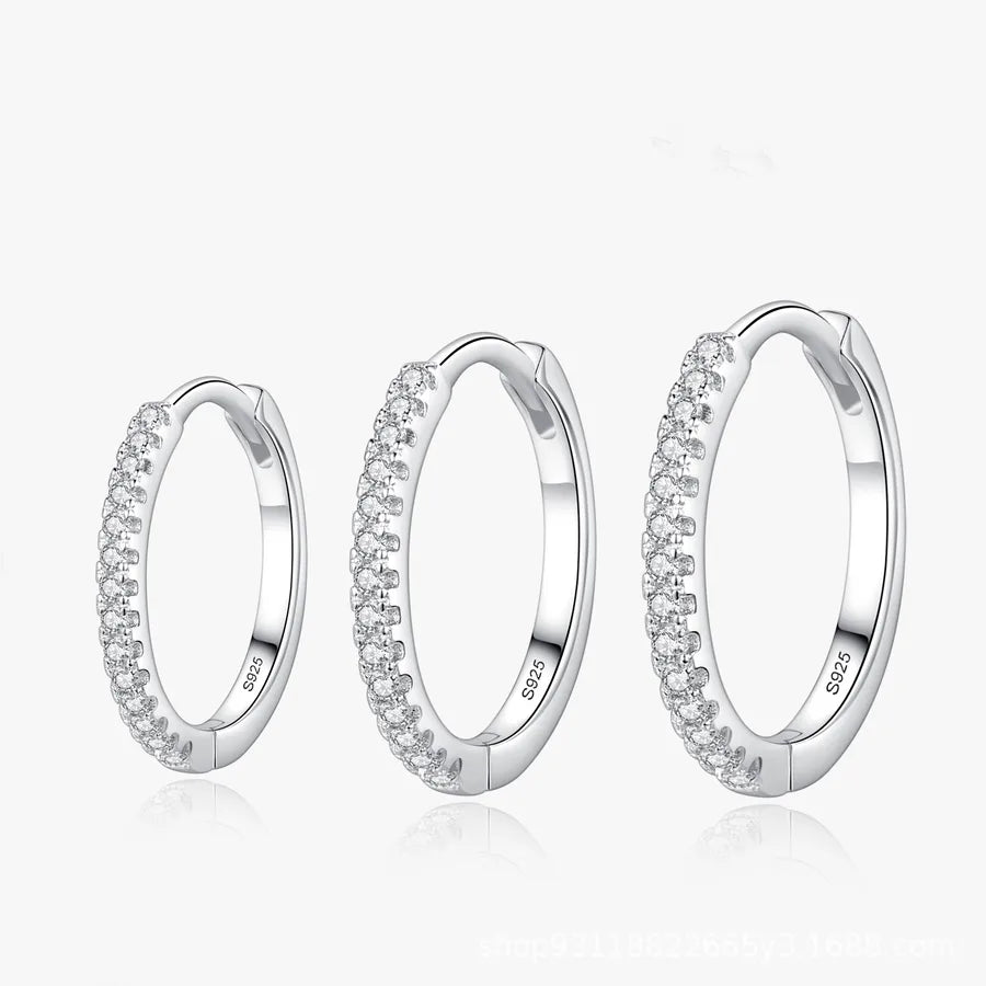 1 Paar 925 Sterling Silber Zirkon Kreis Ohrringe | Shop Nory