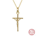 925 Sterling Silver Plated Kabelkette Kreuzanhänger | Shop Nory