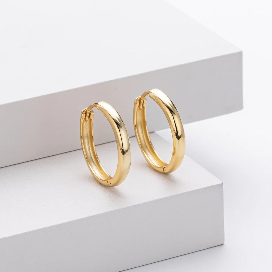 1 Paar 18K Goldplattierte Weißgoldplattierte Rhodiumplattierte 925 Sterling Silber 925 Sterling Silber 925 Sterling Silber Ohrringe Kreisohrringe | Shop Nory