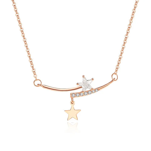 925 Sterling Silber Zirkon Kabelkette Stern Anhänger Halskette | Shop Nory