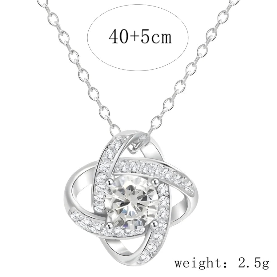 925 Sterling Silber Zirkon Kabelkette Vierblättriger Kleeblatt Anhänger Halskette | Shop Nory