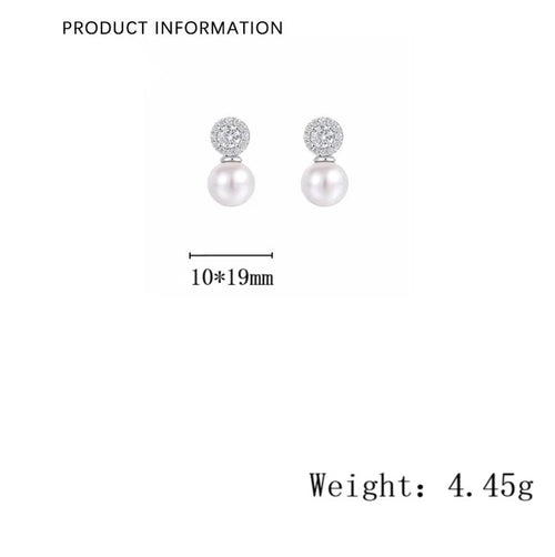 1 Paar 925 Sterling Silber Glasperle Zirkon 925 Sterling Silber Ohrringe Geometrische Ohrstecker | Shop Nory