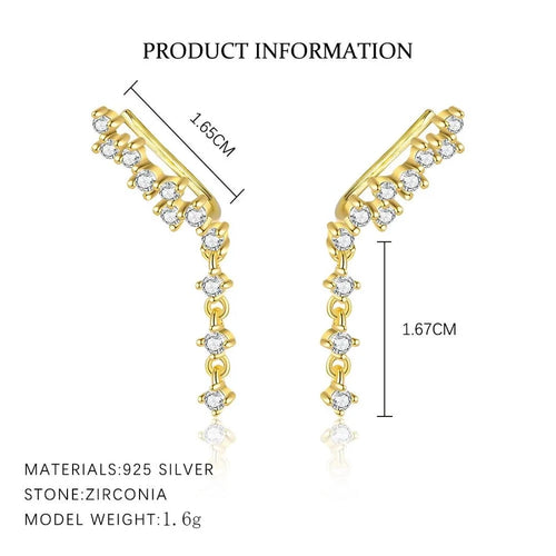 1 Paar 925 Sterling Silber Zirkon 925 Sterling Silber Ohrringe Quaste Ohrbügel | Shop Nory