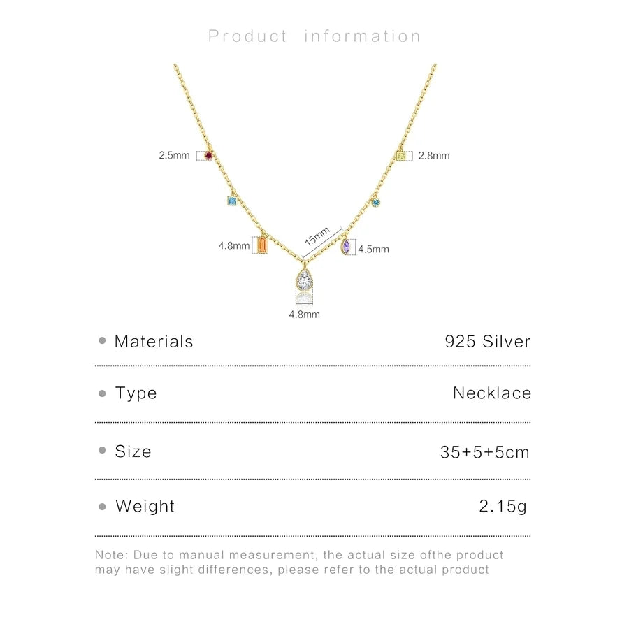 925 Sterling Silber Zirkon Kabelkette Wassertröpfchen Anhänger Necklace | Shop Nory