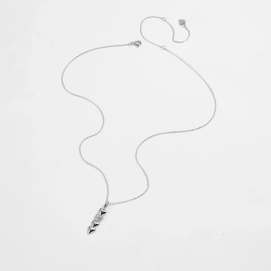 925 Sterling Silber Zirkon Kabelkette Herzform Anhänger Halskette | Shop Nory