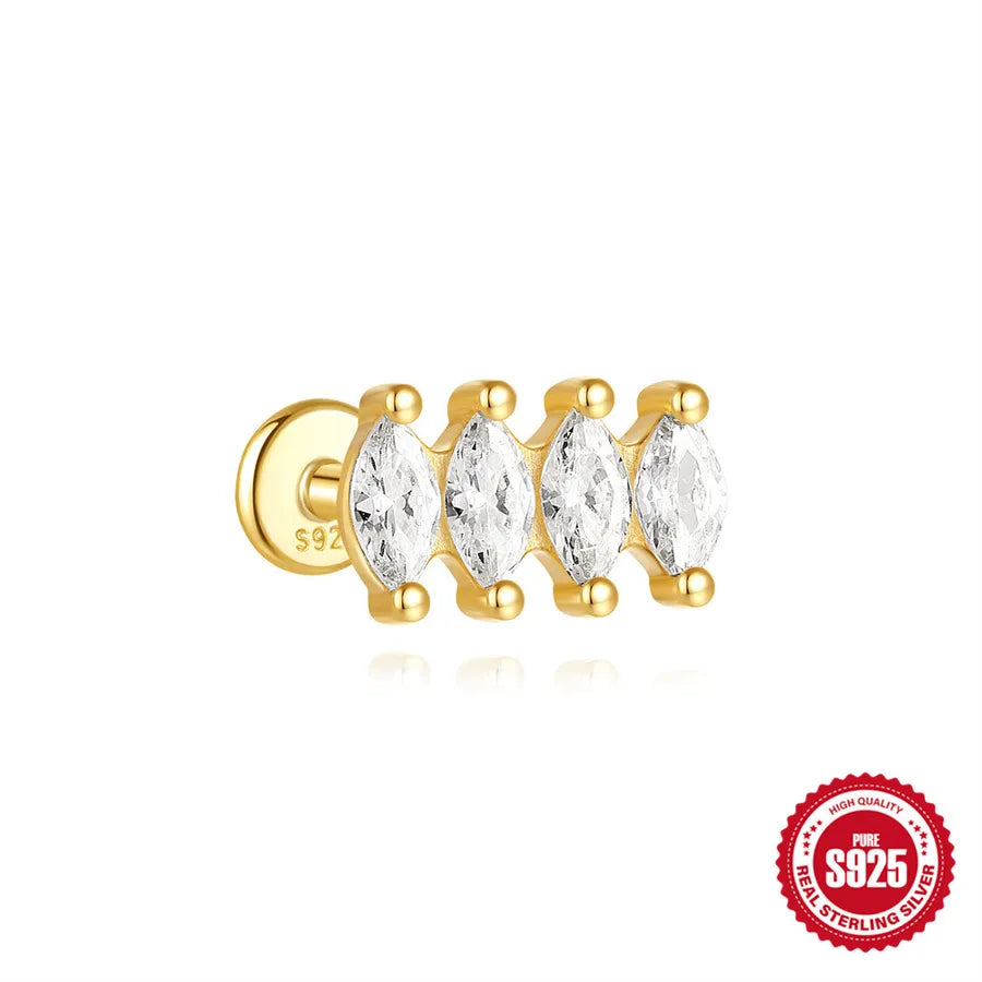 1 Stück 925 Sterling Silber Zirkon 925 Sterling Silber Ohrringe Geometrische Teufelsauge Ohrstecker | Shop Nory