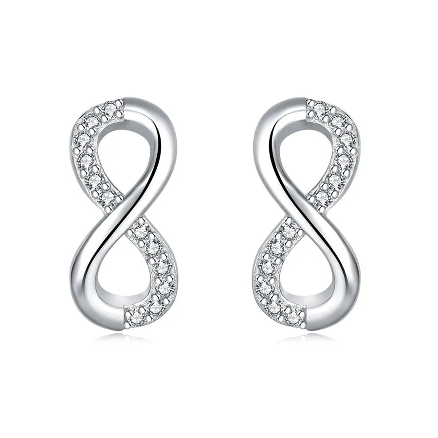 1 Paar 925 Sterlingsilber 925 Sterlingsilber Ohrringe Unendlichkeit Mond Herzform Tropf Ohrringe Ohrstecker | Shop Nory