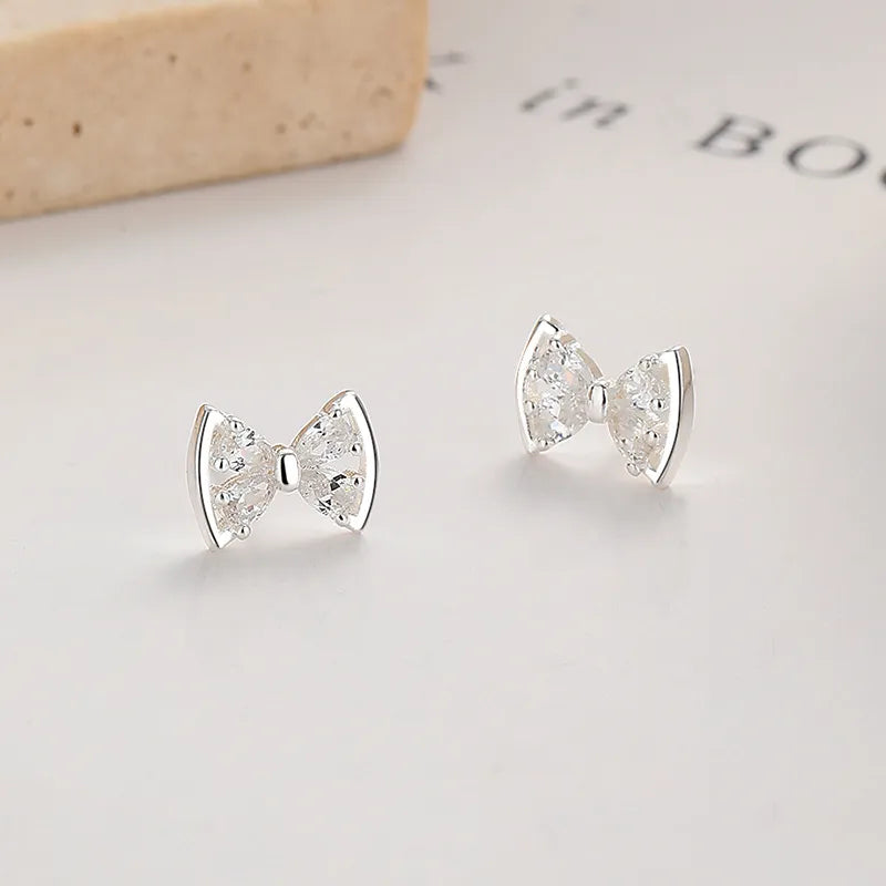 1 Paar 925 Sterling Silber Zirkon 925 Sterling Silber Ohrringe Schleifen Knoten Hoop Ohrringe | Shop Nory