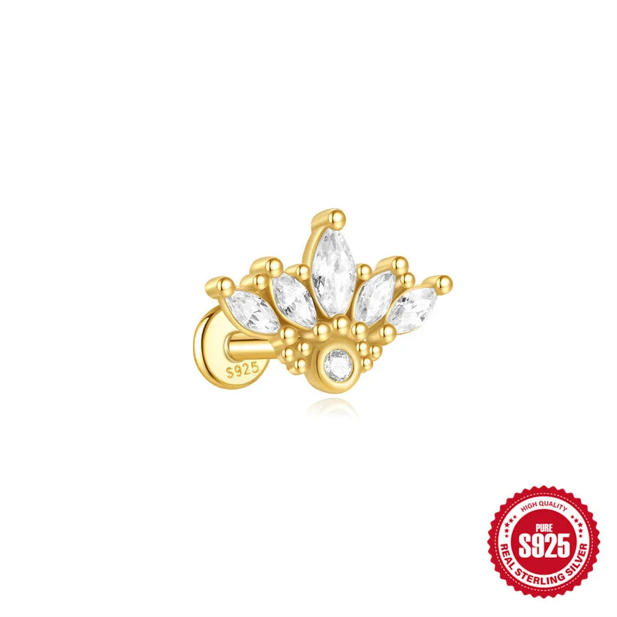 1 Stück 925 Sterling Silber Zirkon 925 Sterling Silber Ohrringe Geometrische Teufelsauge Ohrstecker | Shop Nory
