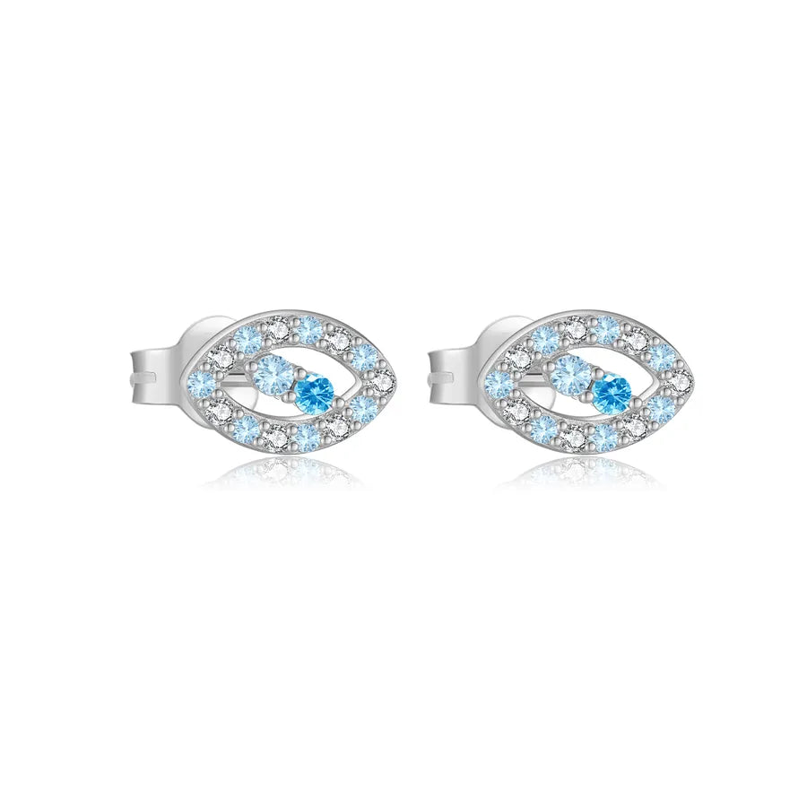 1 Paar 18K vergoldet Weißgold vergoldet 925 Sterling Silber Zirkon 925 Sterling Silber Ohrringe Teufelsauge Ohrstecker | Shop Nory