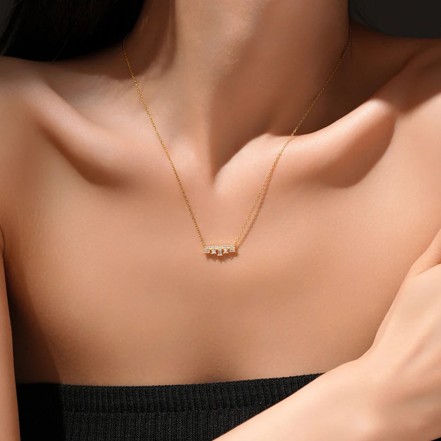 925 Sterling Silber Zirkon Kabelkette Einlage Geometrisches Kreuz Anhänger Halskette | Shop Nory