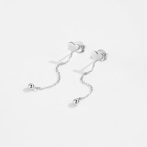 1 Paar 18K Gold Plattiert Weißgold Plattiert Sterlingsilber 925 Sterlingsilber Ohrringe Herzform Einfarbige Tropf Ohrringe | Shop Nory