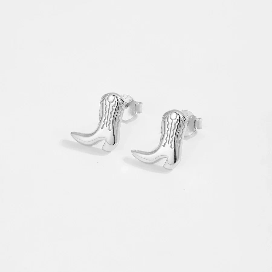 1 Paar 18K Gold plattiert Weißgold plattiert 925 Sterlingsilber 925 Sterlingsilber Ohrringe Boots Ohrstecker | Shop Nory