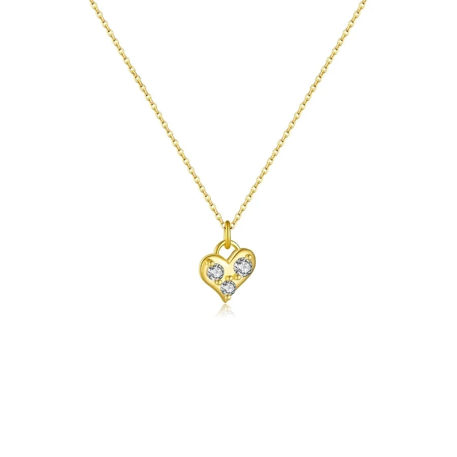 925 Sterling Silver Zirkon Kabelkette Herzform Anhänger Halskette | Shop Nory