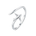 925 Sterlingsilber Buchstaben-Mond-Flugzeug Offene Ringe 925 Sterlingsilber Ringe | Shop Nory