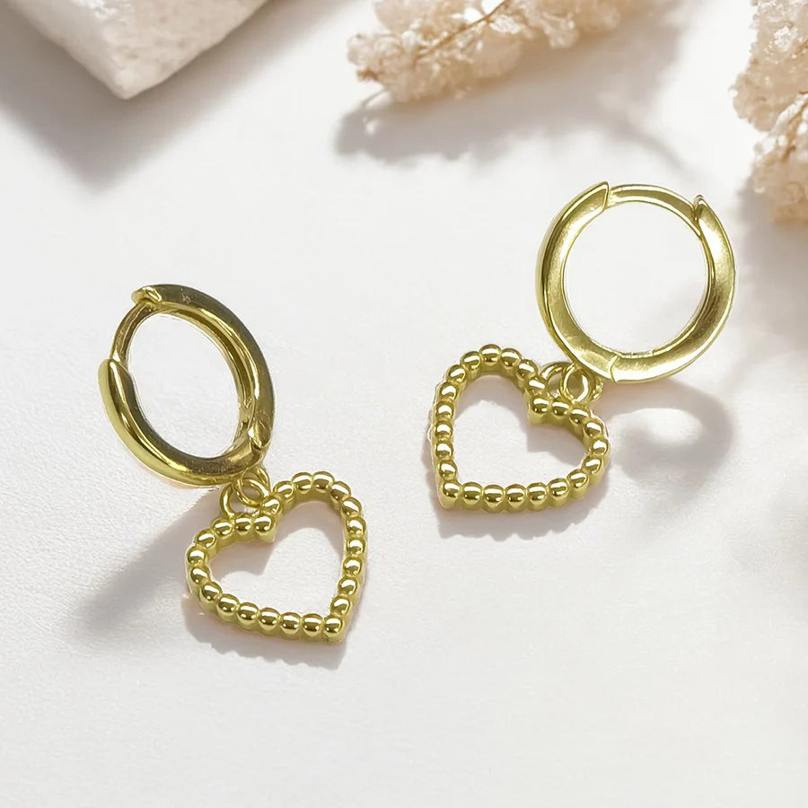 K Gold Vergoldet Weißgold Vergoldet 925 Sterling Silber 925 Sterling Silber Ohrringe Herzform Tropfenohrringe | Shop Nory