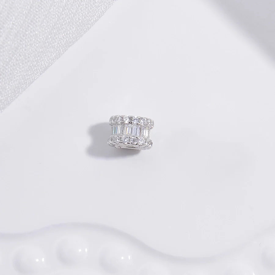 S925 Sterlingsilber T Quadrat Diamant Hohlperle Separate/lose Perlen Handgemacht DIY Große Öffnung so gut wie Regenfass Perlen Perlenzubehör Sz73 | Shop Nory
