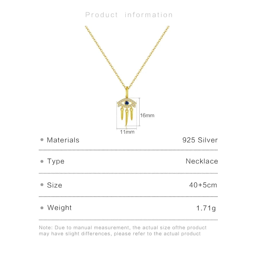 925 Sterling Silber Zirkon Kabelkette Teufelsauge Anhänger Necklace | Shop Nory