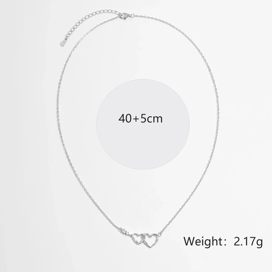 925 Sterling Silver Plated Zircon Kabelkette Herzform Halskette | Shop Nory