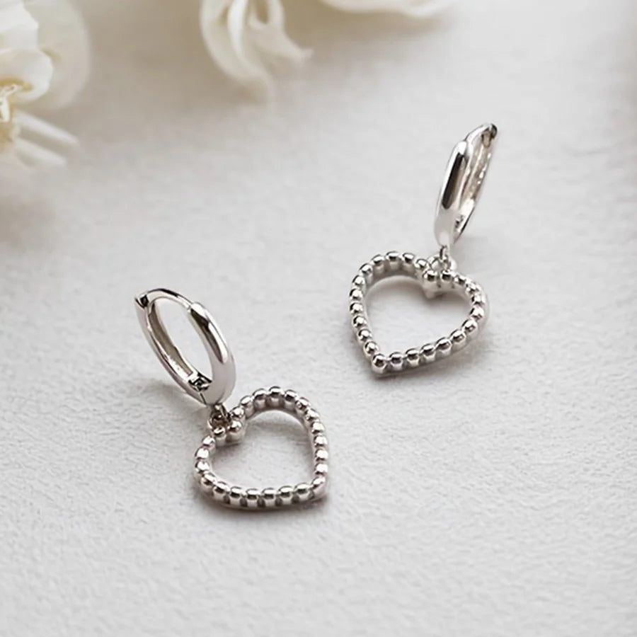 K Gold Vergoldet Weißgold Vergoldet 925 Sterling Silber 925 Sterling Silber Ohrringe Herzform Tropfenohrringe | Shop Nory