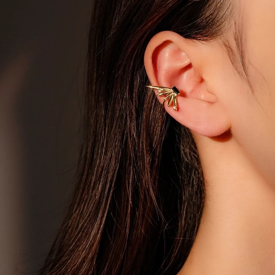 1 Stück 18K vergoldet Weißgold vergoldet 925 Sterling Silber Zirkon 925 Sterling Silber Ohrringe Einfarbige Ohrmanschetten | Shop Nory