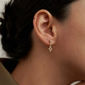 1 Paar 18K vergoldete 925 Sterling Silber Zirkon 925 Sterling Silber Ohrringe geometrische Tropfenohrringe | Shop Nory