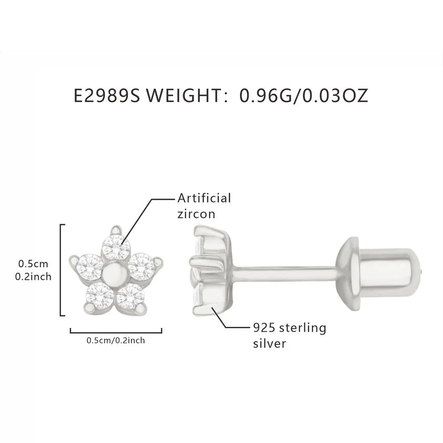 1 Paar 18K goldplattierte versilberte 925 Sterling Silber Zirkon 925 Sterling Silber Ohrringe Blumen Ohrstecker | Shop Nory