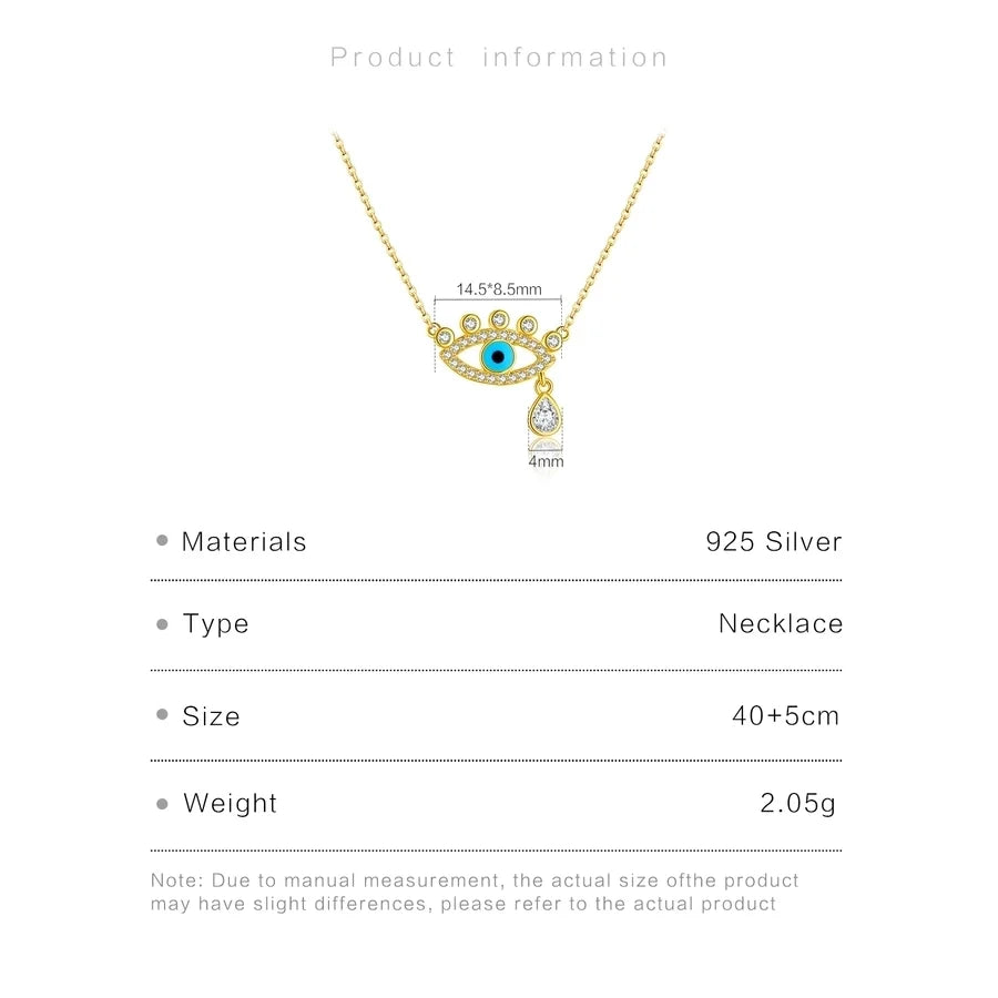 925 Sterling Silber Zirkon Kabelkette Teufelsauge Anhänger Necklace | Shop Nory
