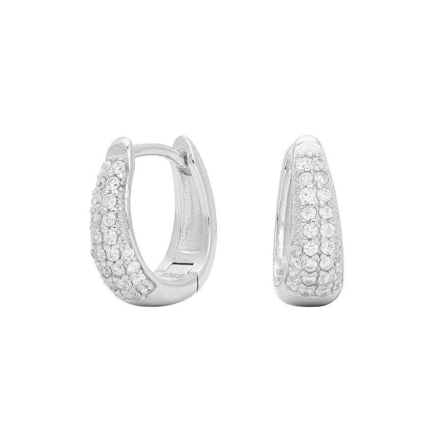 1 Paar 18K Gold Beschichtet Weißgold Beschichtet Rhodium Beschichtet 925 Sterling Silber Zirkon 925 Sterling Silber Ohrringe Geometrische Ohrringe | Shop Nory