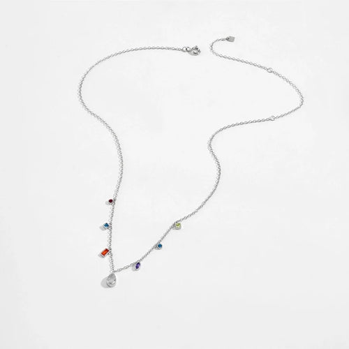 925 Sterling Silber Zirkon Kabelkette Wassertröpfchen Anhänger Necklace | Shop Nory