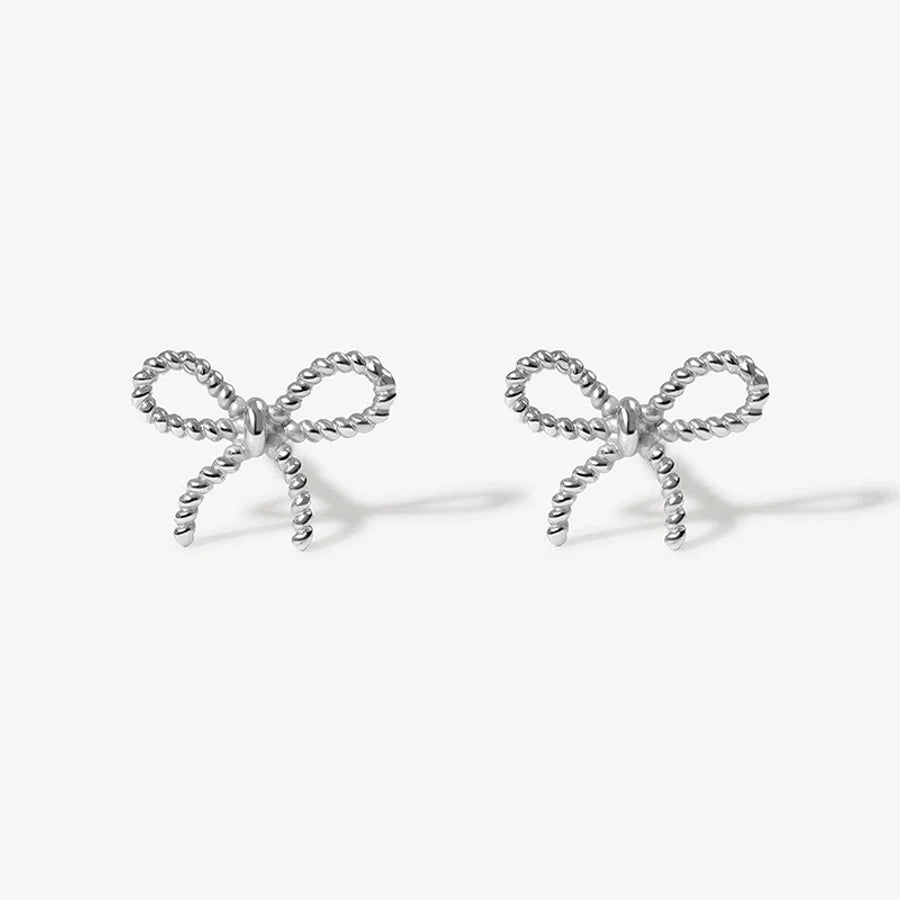 1 Paar 925 Sterling Silber 925 Sterling Silber Ohrringe Schleife Knoten Ohrstecker | Shop Nory