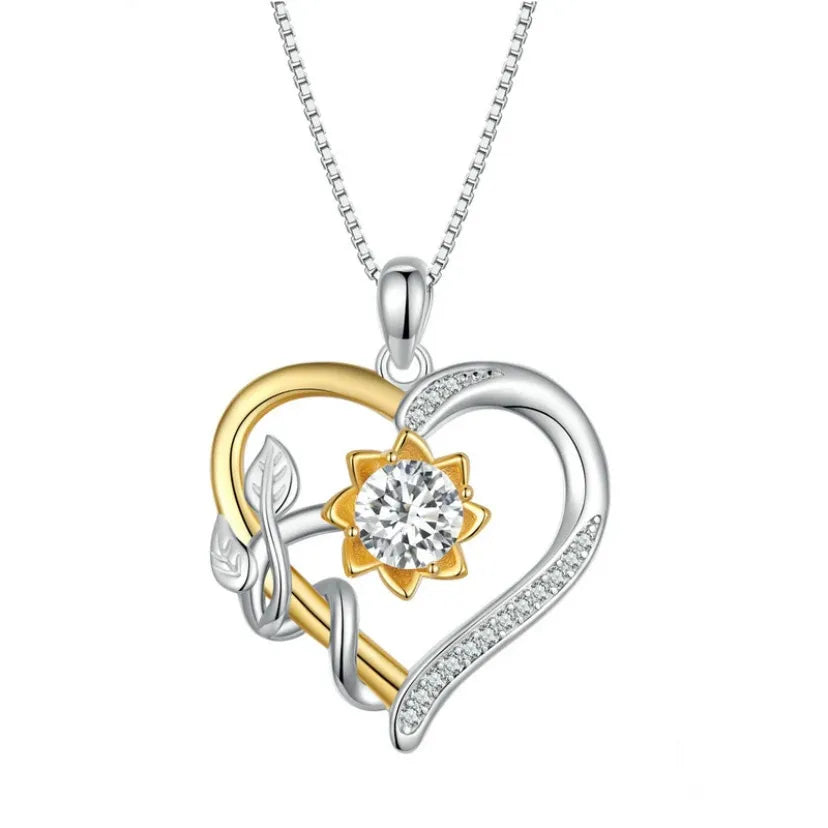 925 Sterling Silber Boxkette Plattierung Herzform Anhänger Halskette | Shop Nory
