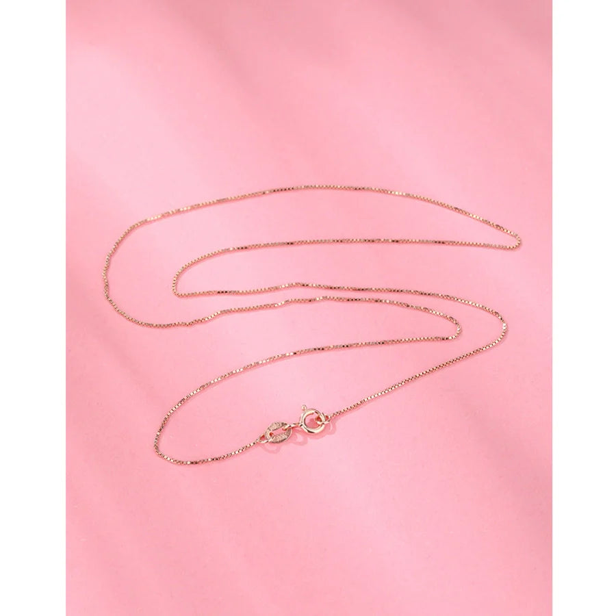 925 Sterling Silver Kabelkette Boxkette Einfarbige Halskette | Shop Nory
