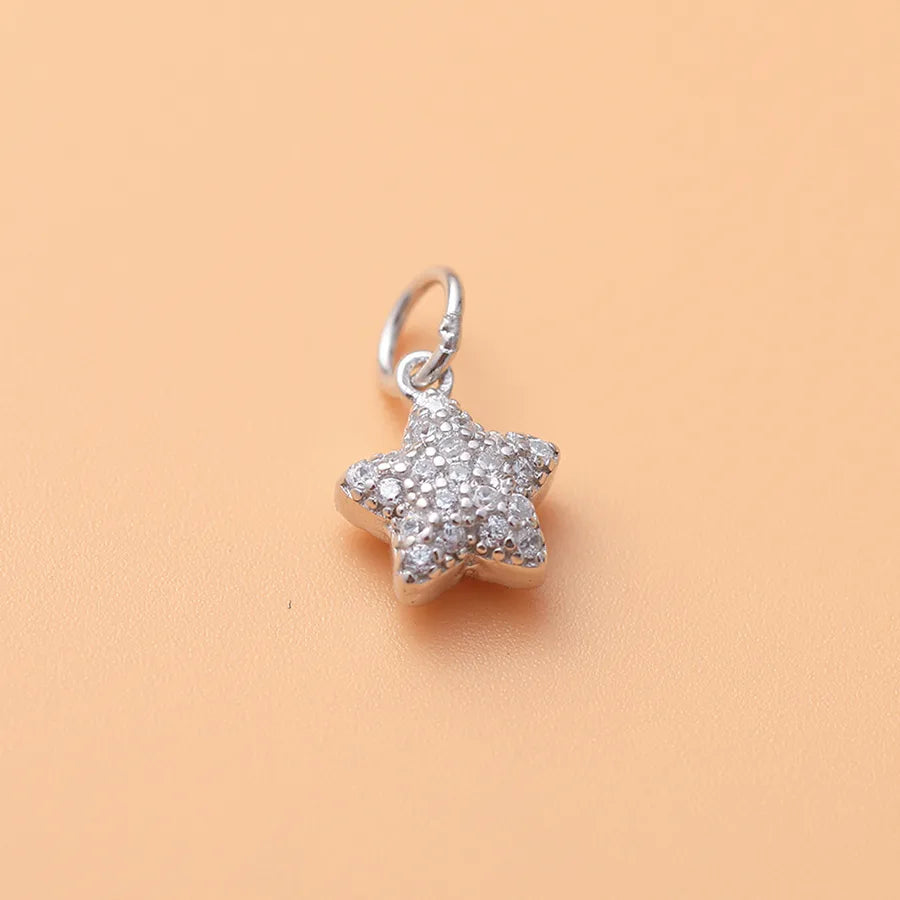 1 Stück 9,5*8mm Loch 2~2,9mm 925 Sterling Silber Zirkon Stern Anhänger Schmuck Zubehör | Shop Nory