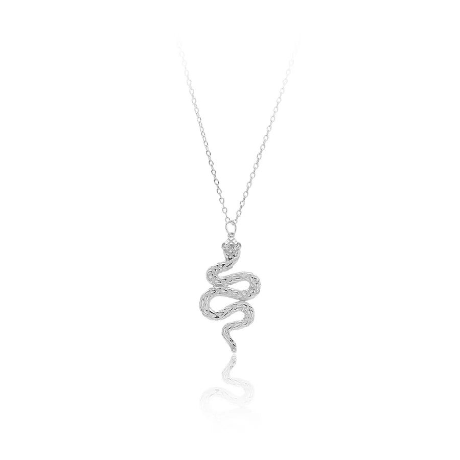 925 Sterlingsilber Zirkon Kabelkette Einlage Schlangenanhänger Halskette | Shop Nory