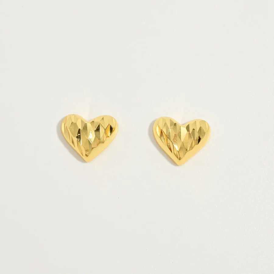 1 Paar 14K Gold beschichtete 925 Sterling Silber 925 Sterling Silber Ohrringe Herzform Ohrstecker | Shop Nory