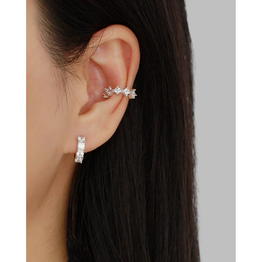 1 Stück 925er Sterling Silber Zirkon 925er Sterling Silber Ohrringe geometrische Ohr Cuffs | Shop Nory