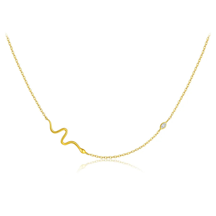 925 Sterling Silber Zirkon Kabelkette Einlage Geometrische Schlange Halskette | Shop Nory