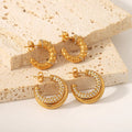 Creolen Ohrringe Diamond in Edelstahl -18k vergoldet | Shop Nory